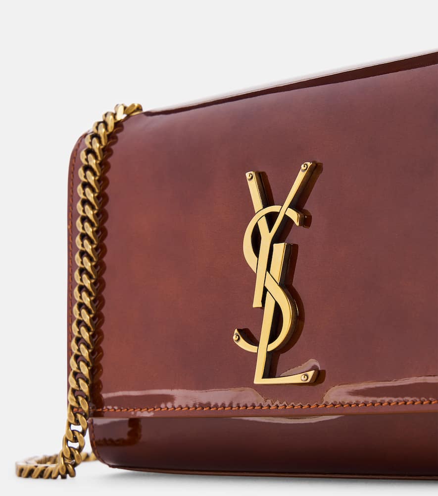 SAINT LAURENT KATE SMALL PATENT LEATHER WALLET ON CHAIN