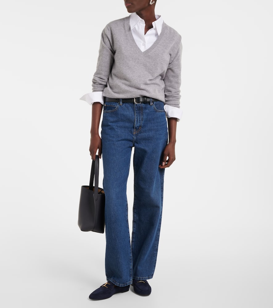 Frame Womens The Ruler Crop Five-pockets Straight-leg High-rise Stretch-denim Jeans Written In Blue