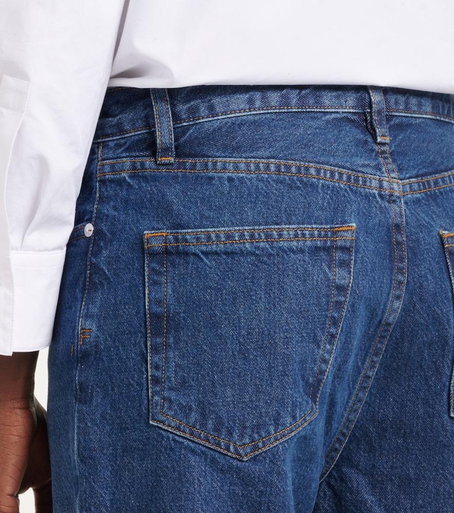 Frame Womens The Ruler Crop Five-pockets Straight-leg High-rise Stretch-denim Jeans Written In Blue