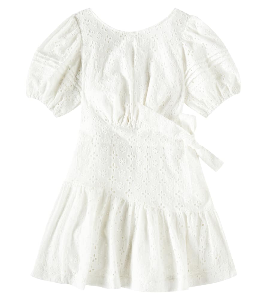 Poupette St Barth Chantal Broderie Anglaise Cotton Dress In White