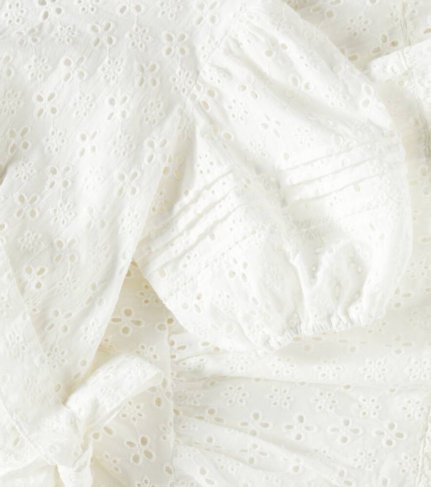 Poupette St Barth Chantal Broderie Anglaise Cotton Dress In White