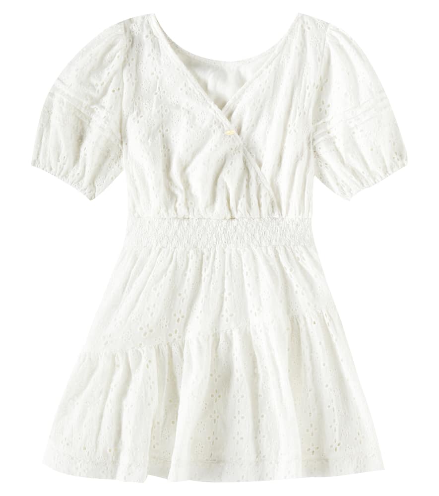 Poupette St Barth Chantal Broderie Anglaise Cotton Dress In White
