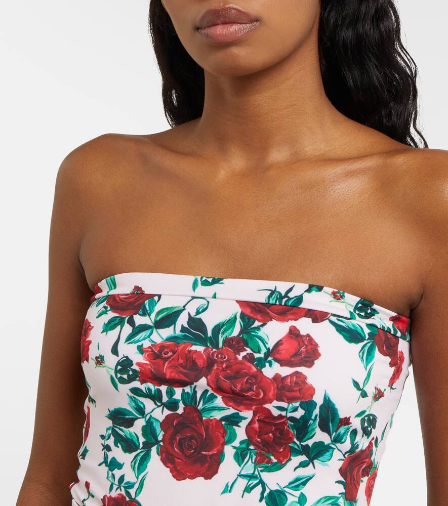 Alexandra Miro Whitney Floral Belted Swimsuit In White