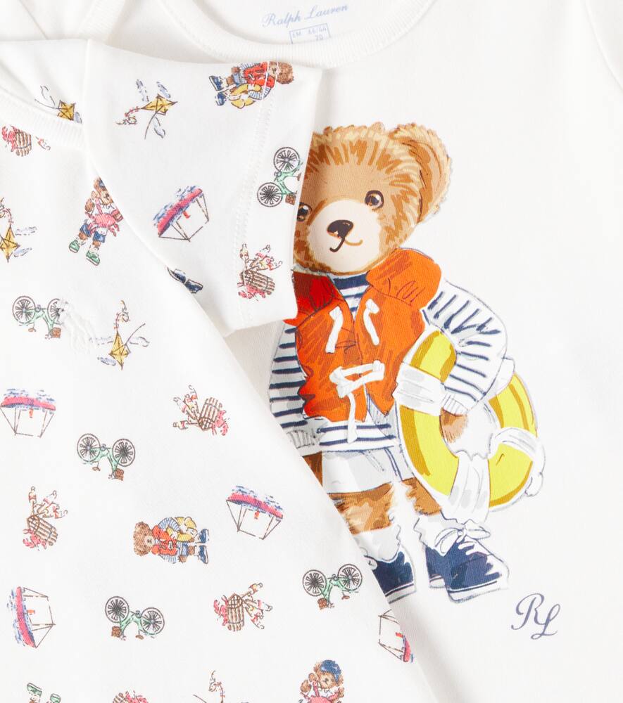 Polo Ralph Lauren Baby Set Of 2 Printed Cotton Bodysuits In Multicoloured