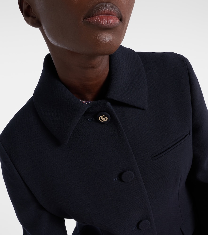 Gucci Double G Wool Jacket In Blue