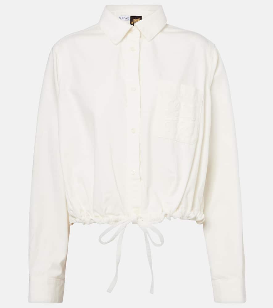 Loewe White Balloon-sleeve Silk Shirt In White