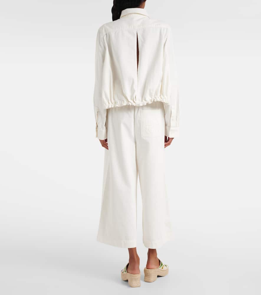 Loewe White Balloon-sleeve Silk Shirt In White