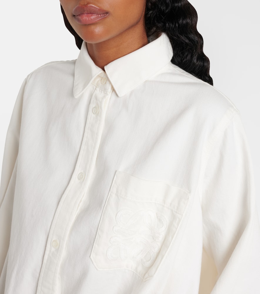 Loewe White Balloon-sleeve Silk Shirt In White