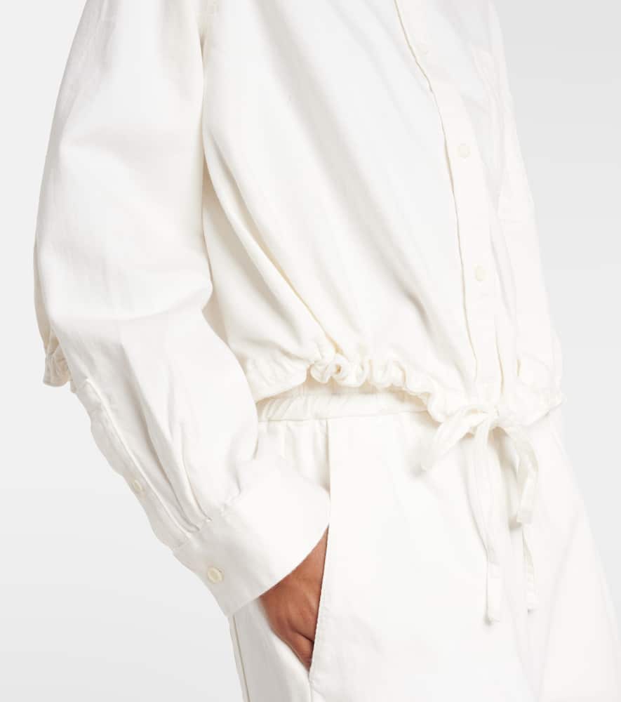 Loewe White Balloon-sleeve Silk Shirt In White