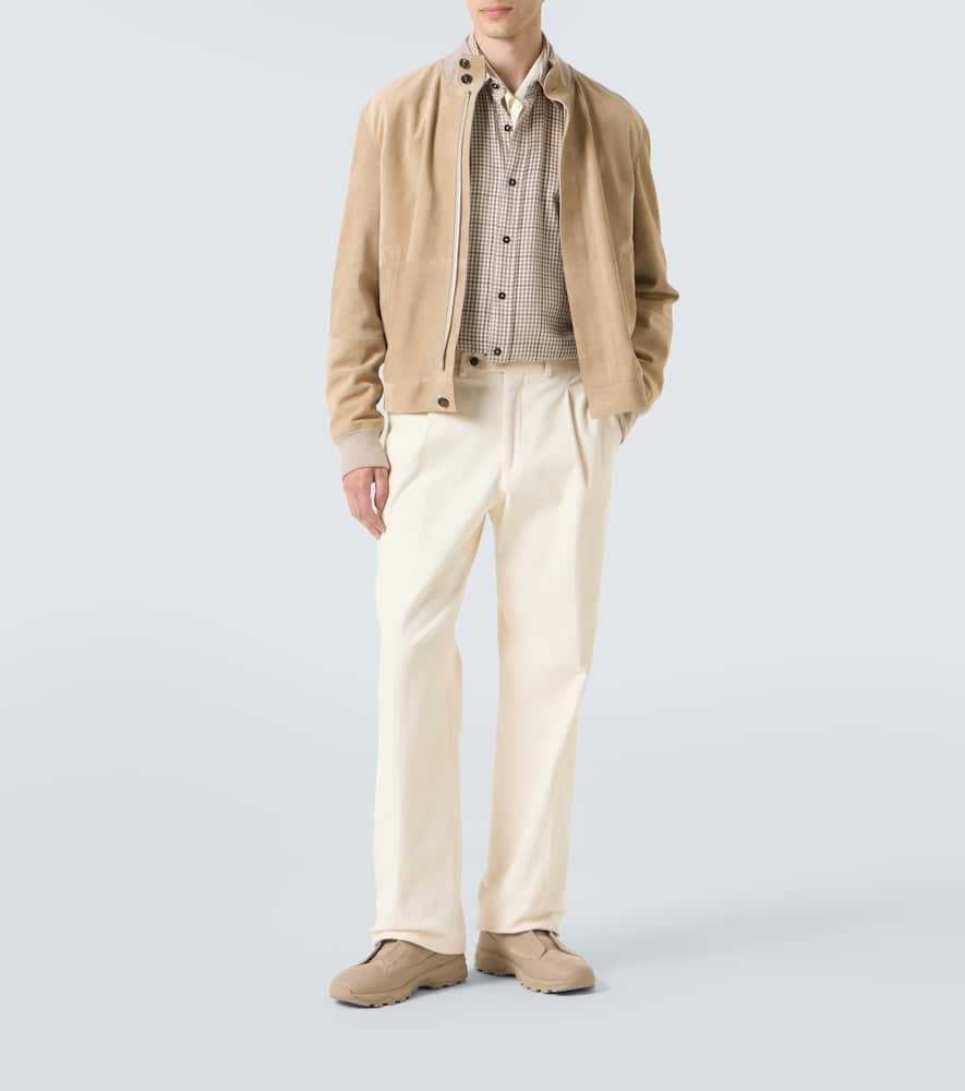 Zegna Suede Blouson In Brown