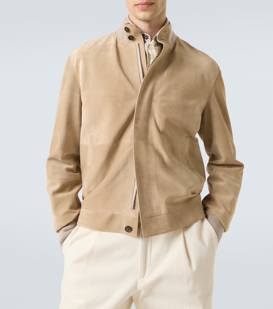 Zegna Suede Blouson In Brown