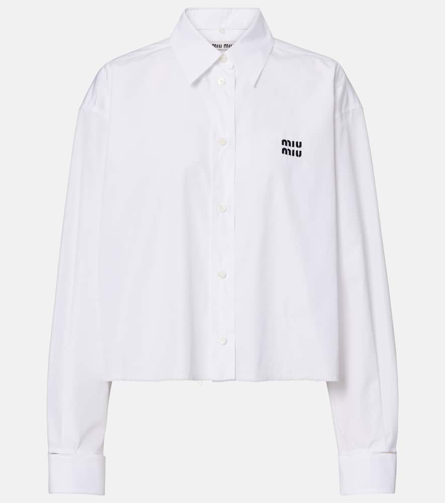 Cropped cotton poplin shirt