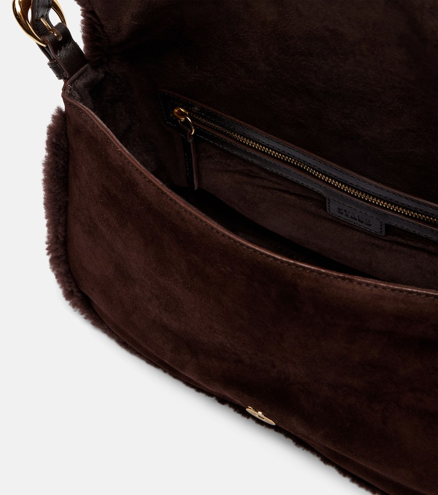 Staud Harlow Medium Suede Shoulder Bag In Brown