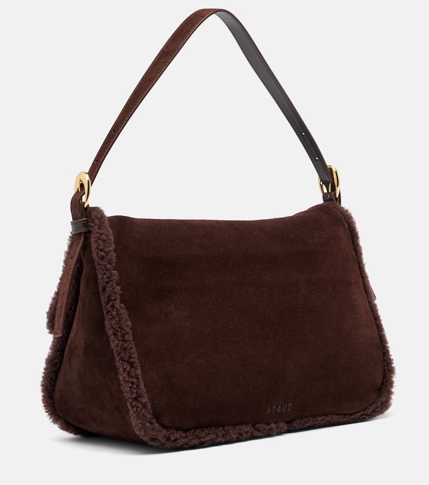 Staud Harlow Medium Suede Shoulder Bag In Brown