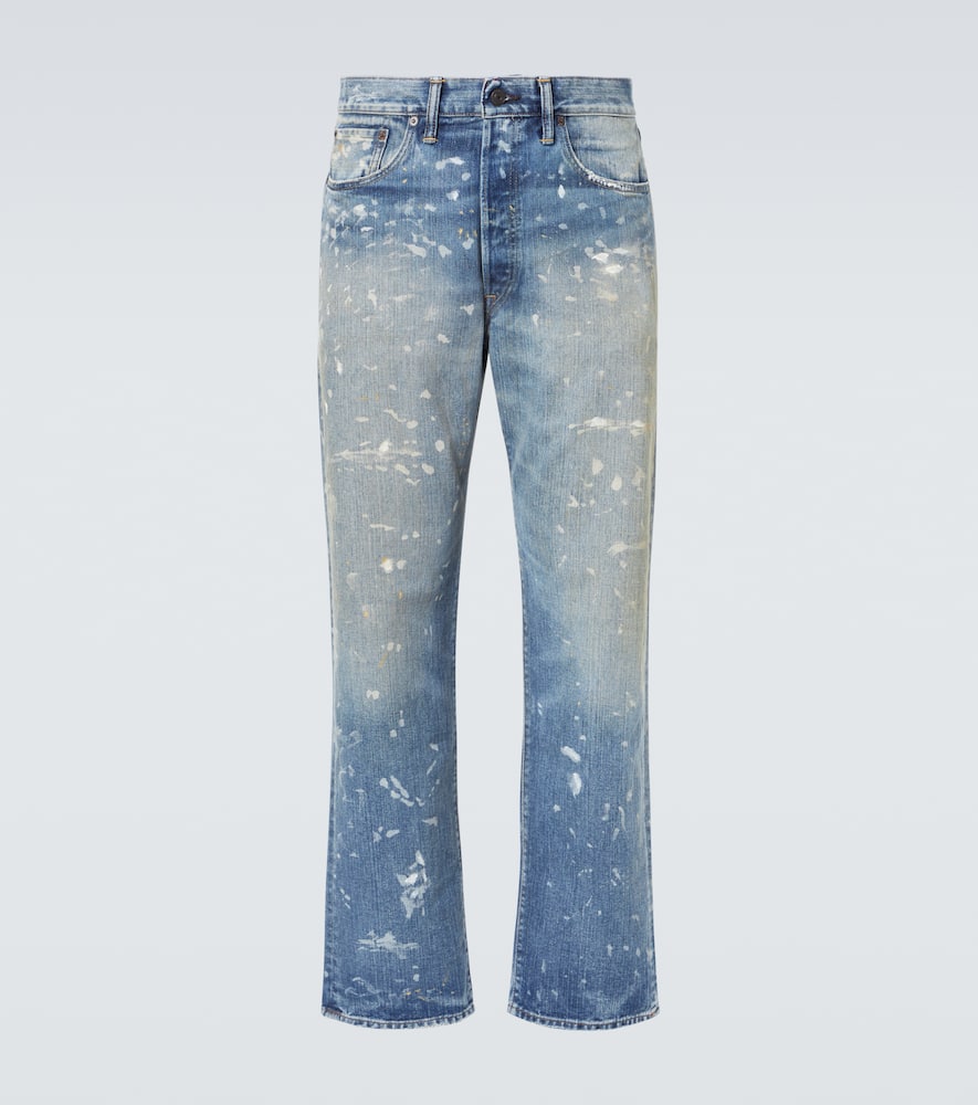 Rrl Fenimore Faded Straight Jeans In Blue