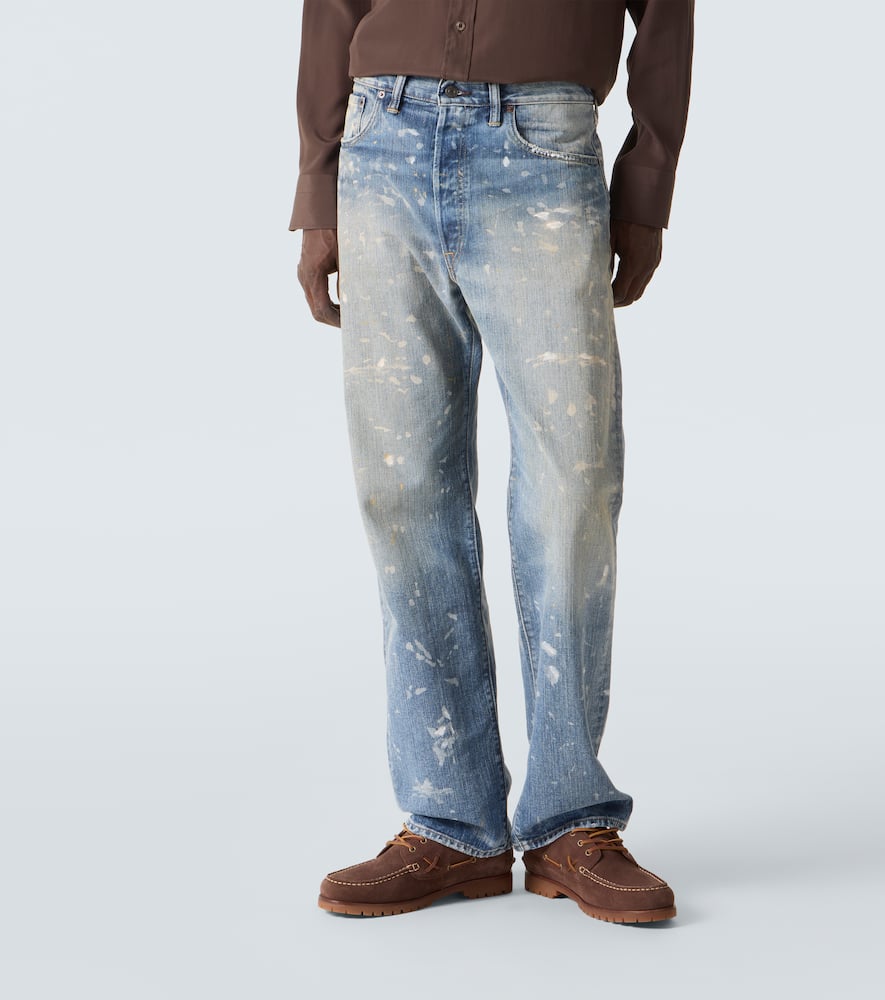 Rrl Fenimore Faded Straight Jeans In Blue