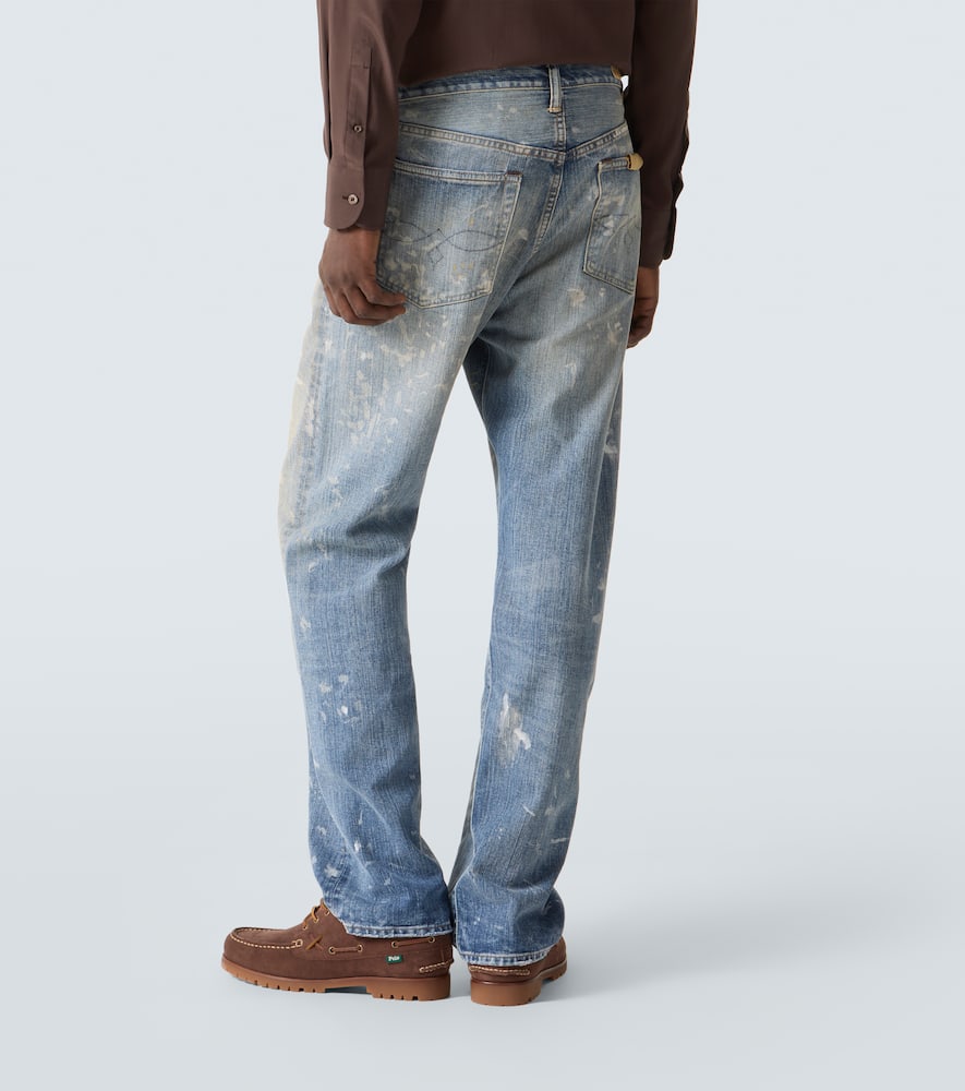 Rrl Fenimore Faded Straight Jeans In Blue