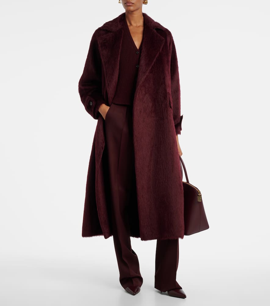 Max Mara Pleated High-rise Virgin Wool Bootcut Pants In Brown