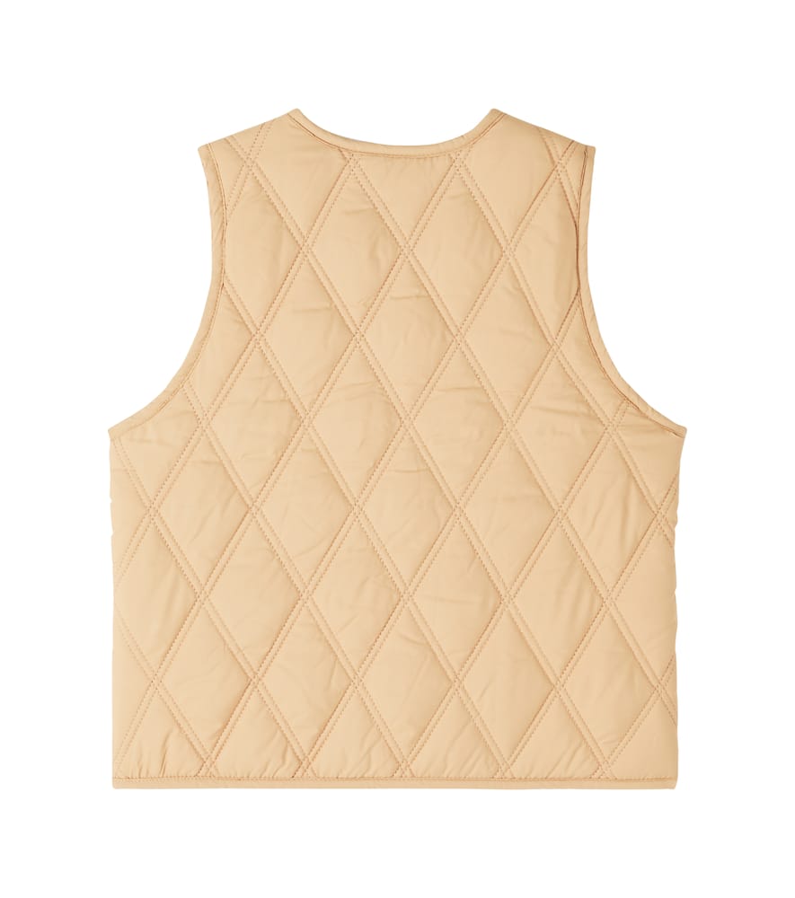 Mini Rodini Quilted Puffer Vest In Neutral