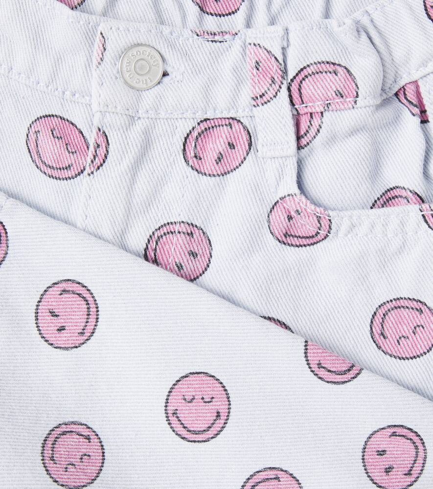 The New Society Baby Smiley Printed Jeans In White