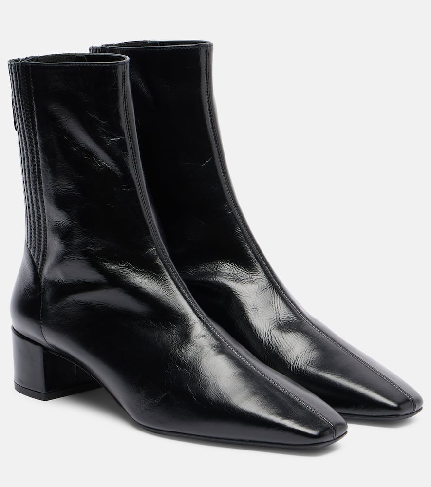 Aquazzura Block Heel Ankle Boots With Pointed Toe In Black