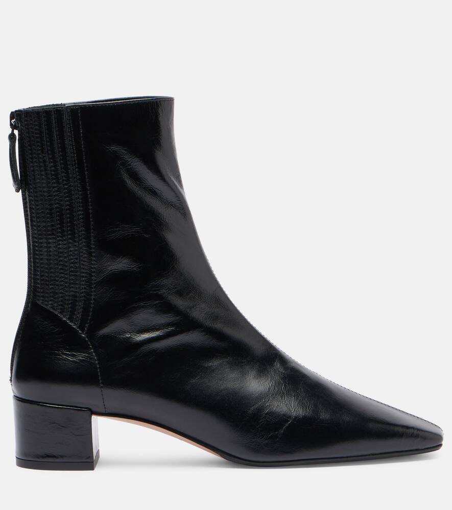Aquazzura Block Heel Ankle Boots With Pointed Toe In Black