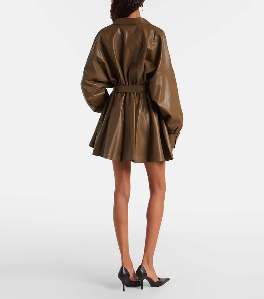 Norma Kamali Oversized Belted Shirt Dress In Brown