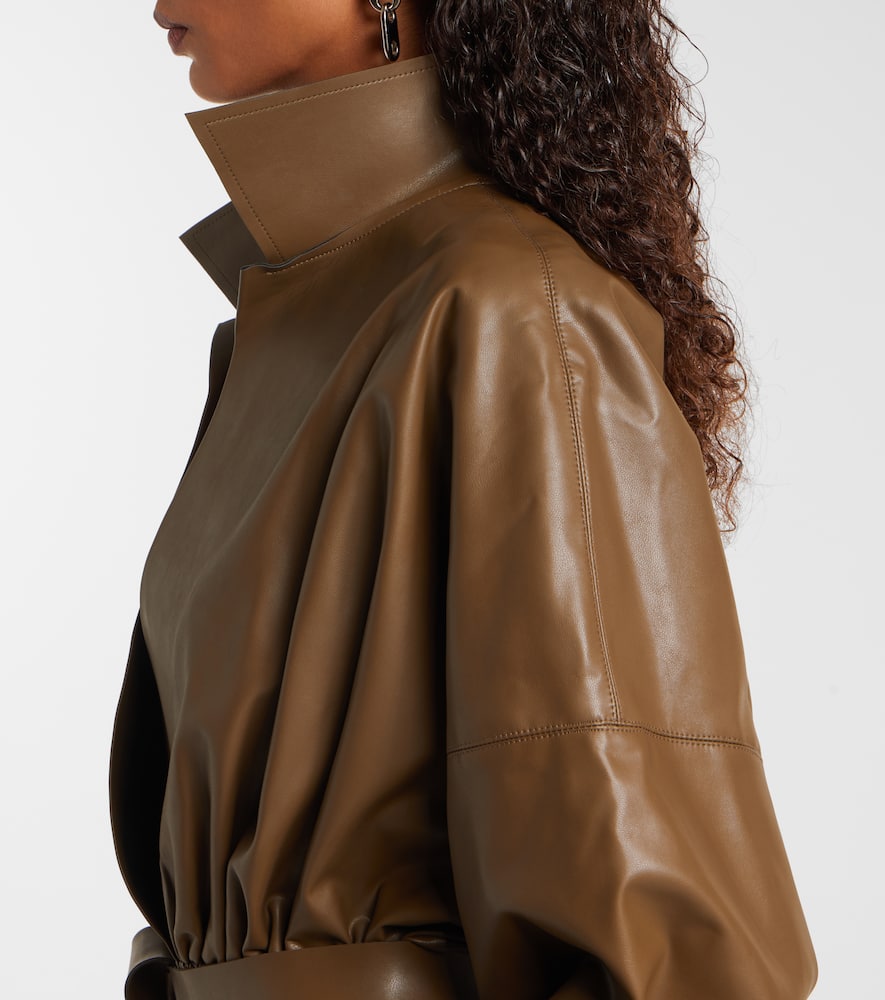 Norma Kamali Oversized Belted Shirt Dress In Brown