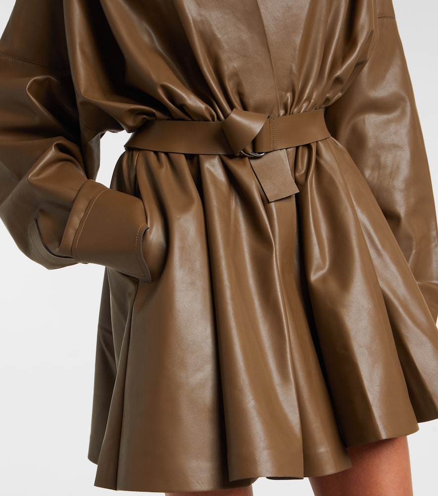 Norma Kamali Oversized Belted Shirt Dress In Brown