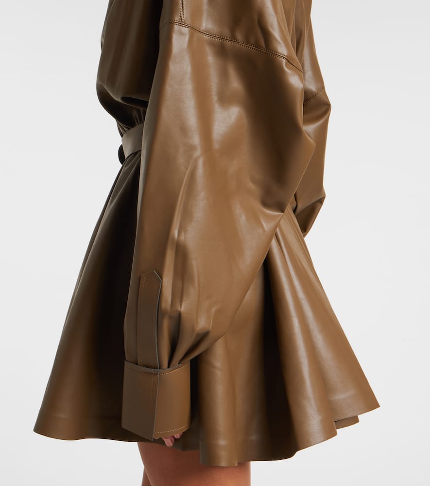 Norma Kamali Oversized Belted Shirt Dress In Brown