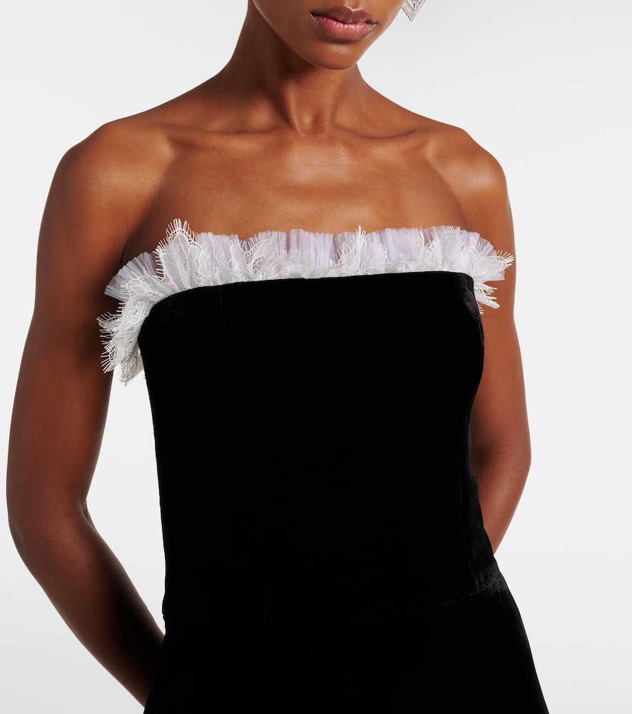  Costarellos Costarellos Bustier-robe Laurette Aus Samt Mit Spitze 