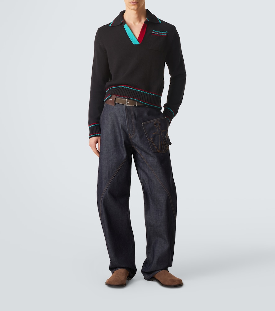  Jw Anderson Jw Anderson Polopullover Aus Baumwolle, Kaschmir Und Wolle 