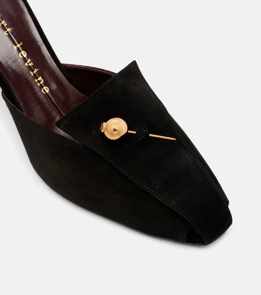 Herbert Levine Aperitif 70 Suede Mules In Black