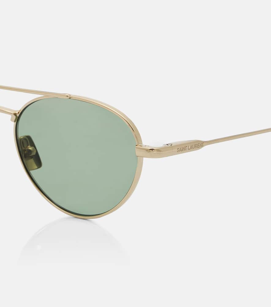 Saint Laurent Sl 97 Aviator Sunglasses In Gold