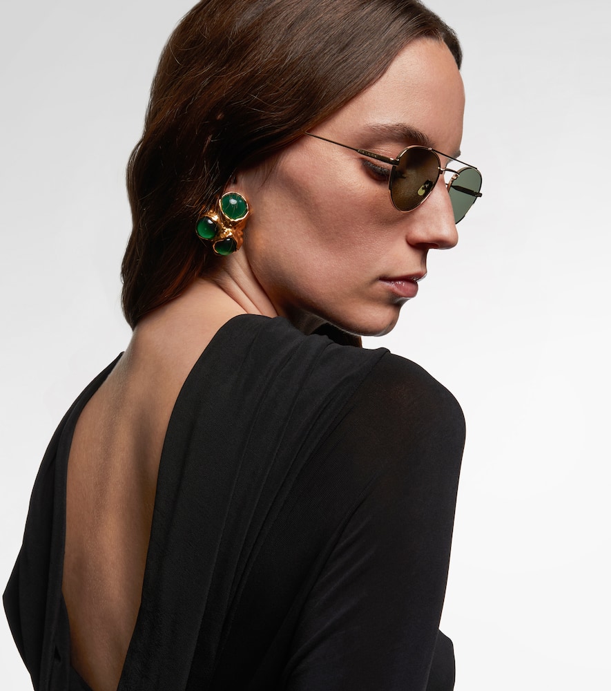 Saint Laurent Sl 97 Aviator Sunglasses In Gold
