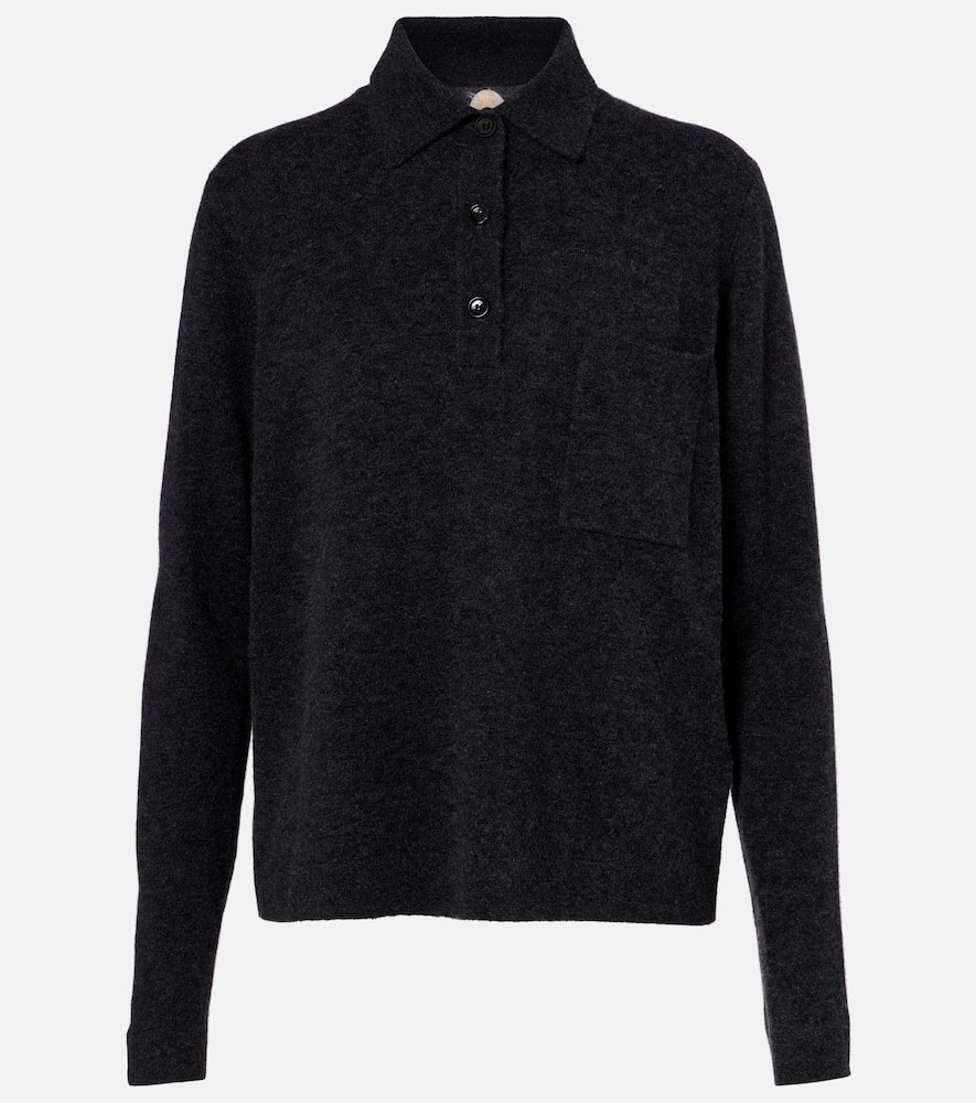 Jardin Des Orangers Wool And Cashmere Polo Sweater In Gray
