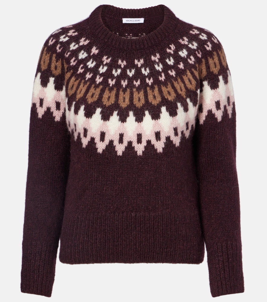Veronica Beard Women's Burgundy Anne Fair Isle Wool-Blend Sweater UK Size 16 - Mytheresa
