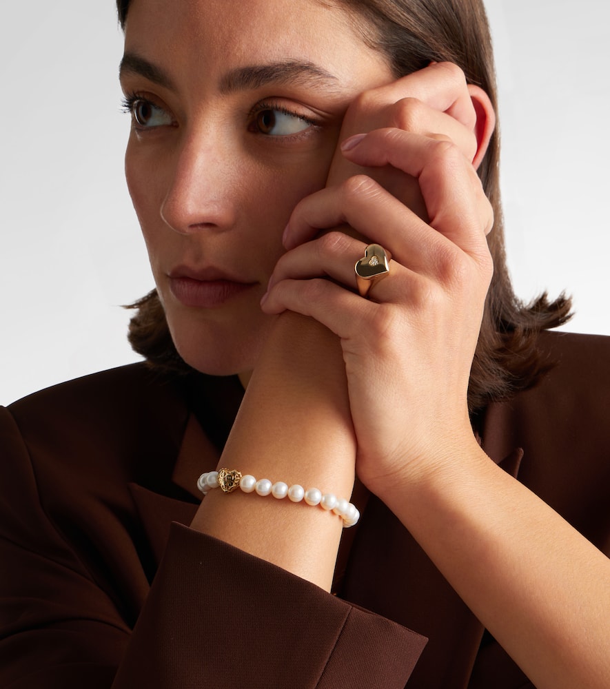 Sydney Evan Wallpaper Heart 14kt Gold Ring With Diamonds In Gold