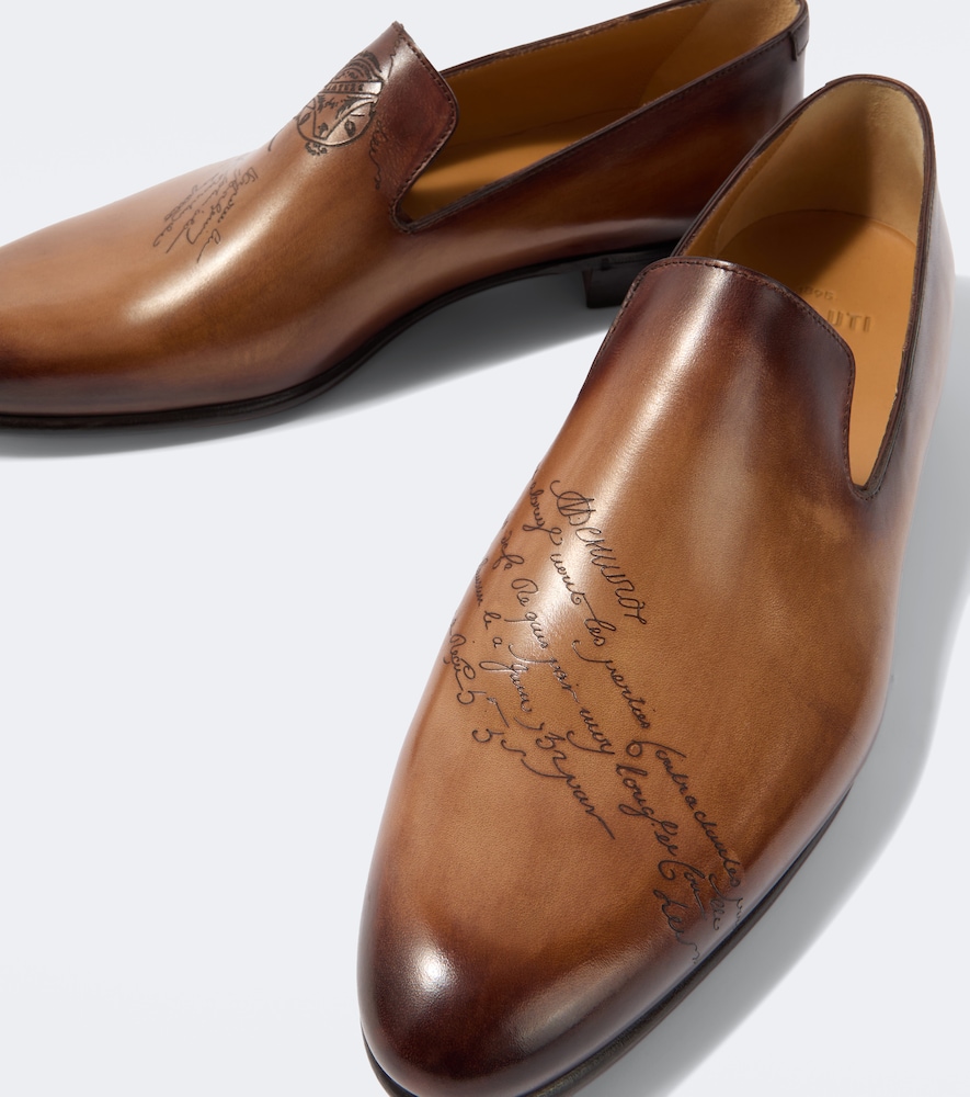  Berluti Berluti Scritto Leather Loafers 