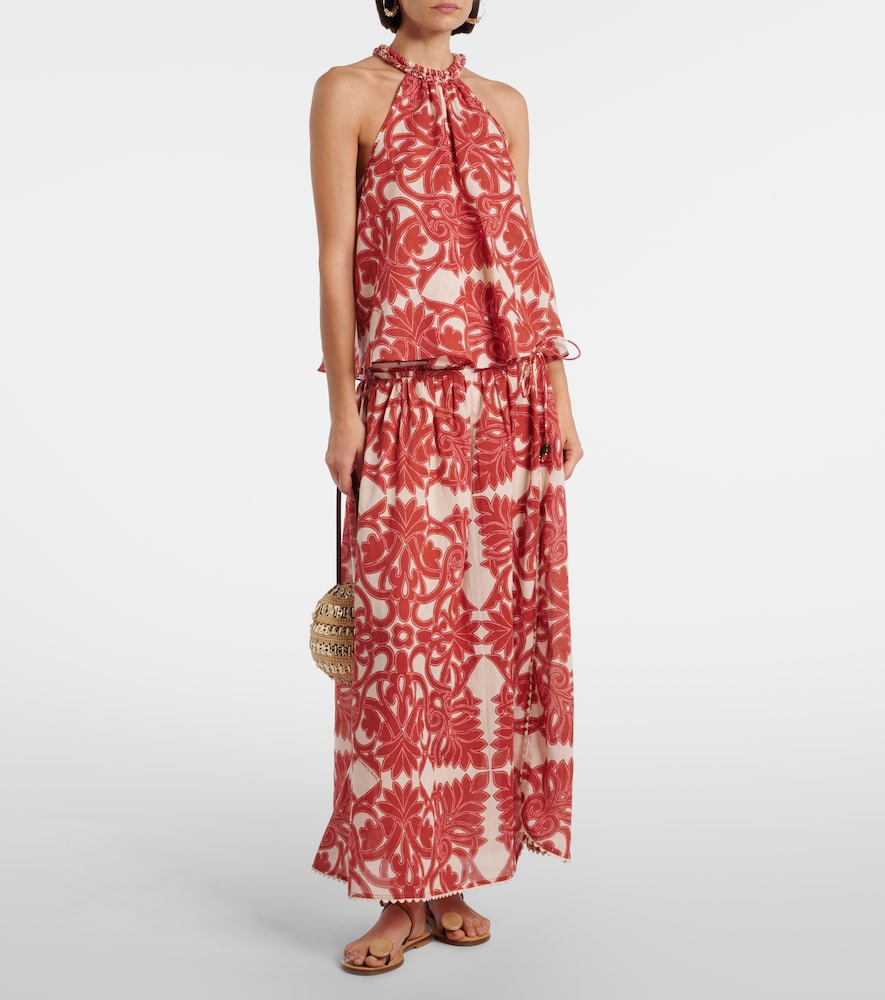  Poupette St Barth Poupette St Barth Carla Printed Cotton Maxi Skirt 