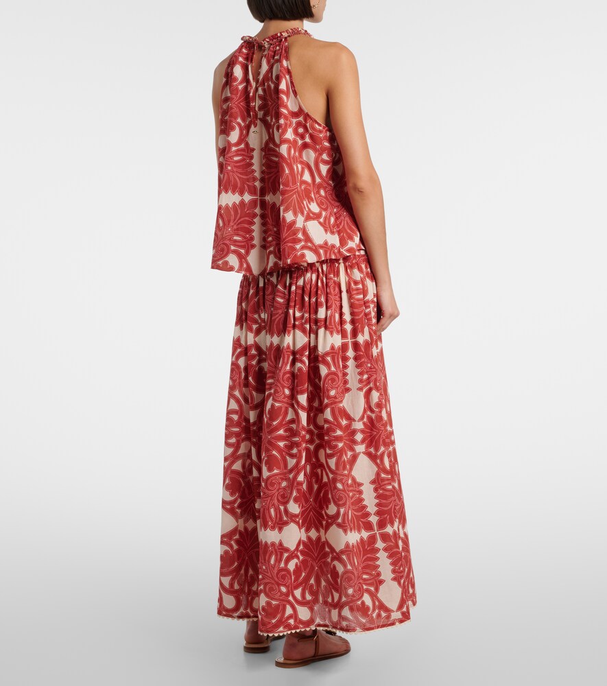  Poupette St Barth Poupette St Barth Carla Printed Cotton Maxi Skirt 