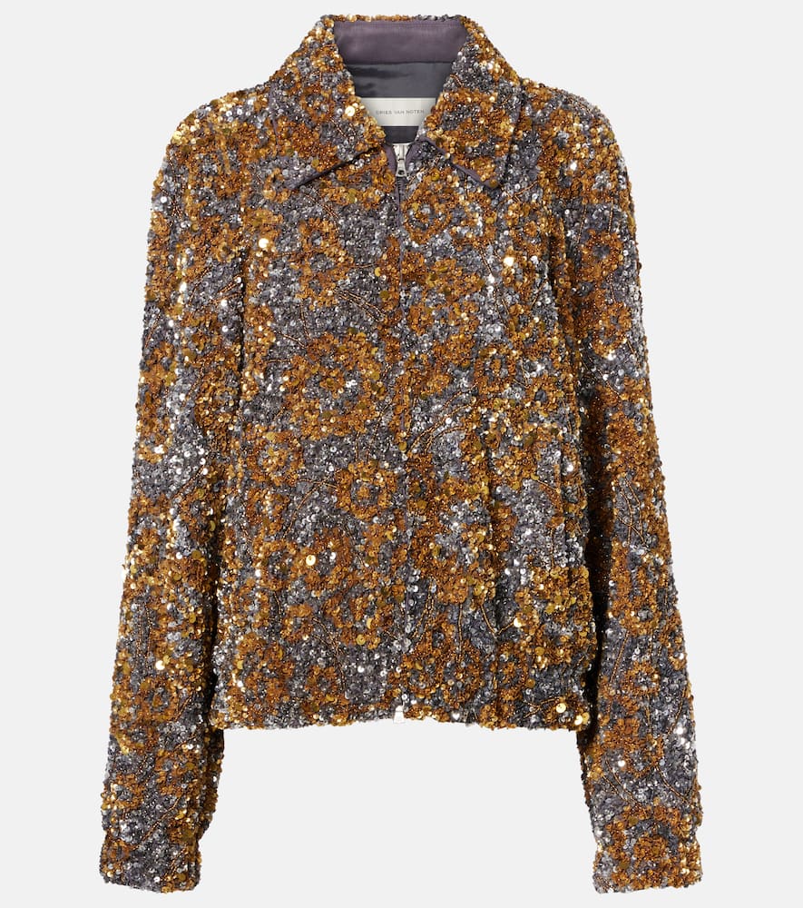 Giacca blouson con paillettes