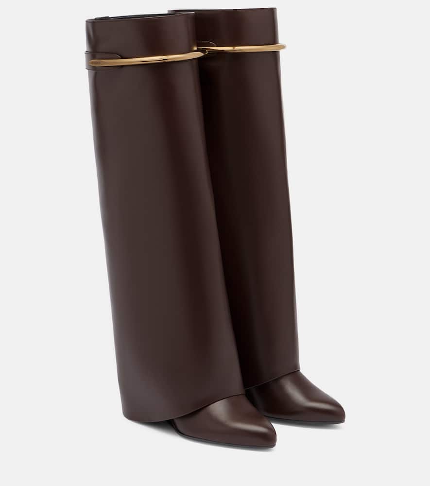 Givenchy Shark 95 Leather Knee-high Boots In Multi