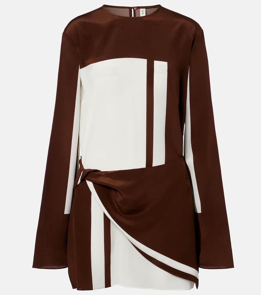 Miniabito in raso di seta con stampa