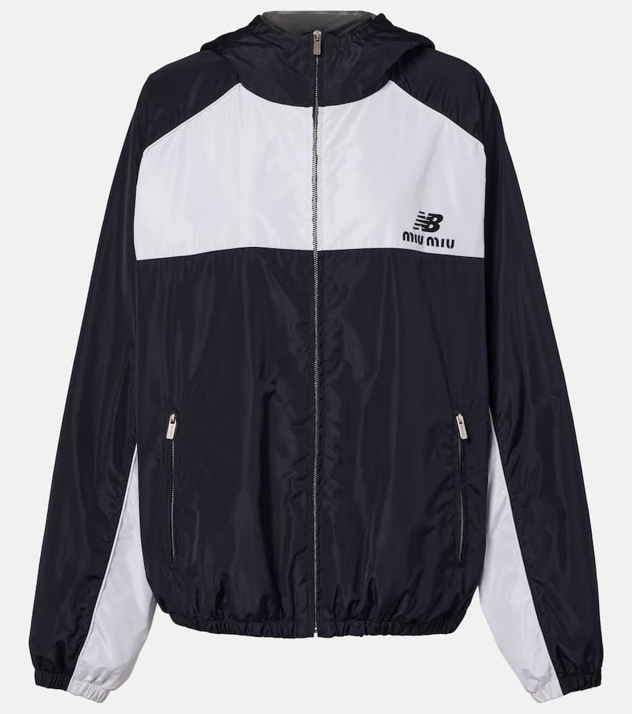 Miu Miu X New Balance Poplin Track Jacket In Blue