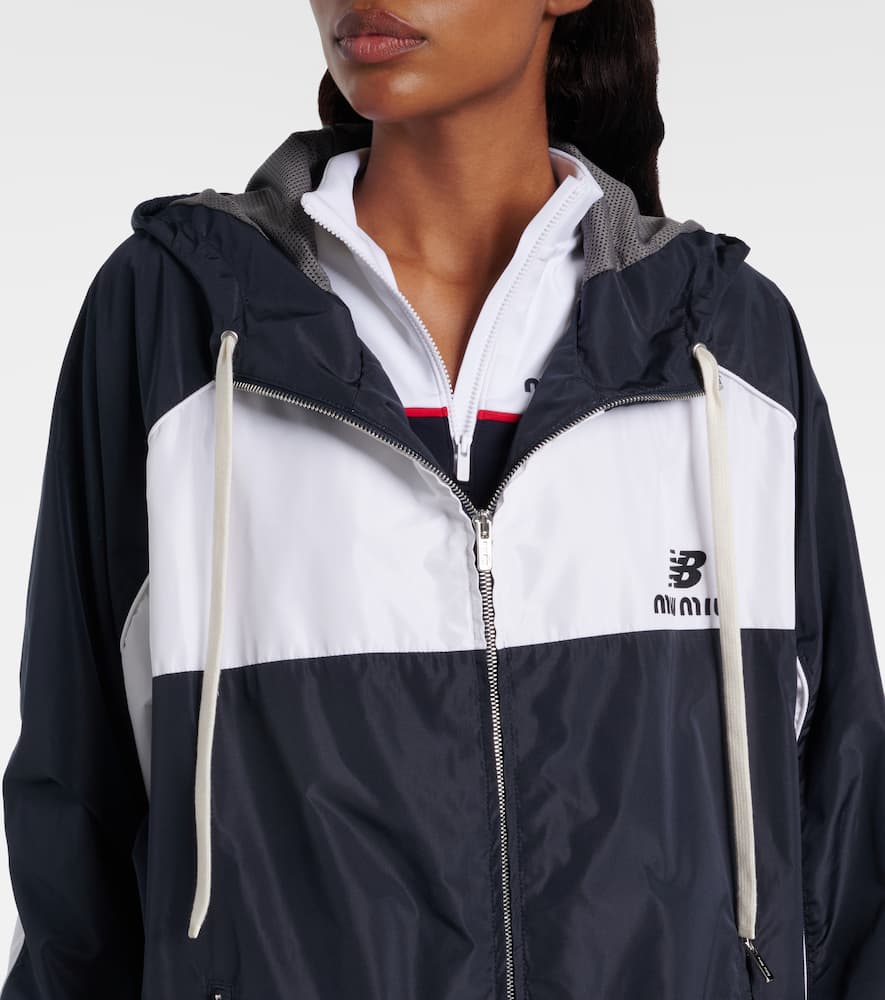 Miu Miu X New Balance Poplin Track Jacket In Blue