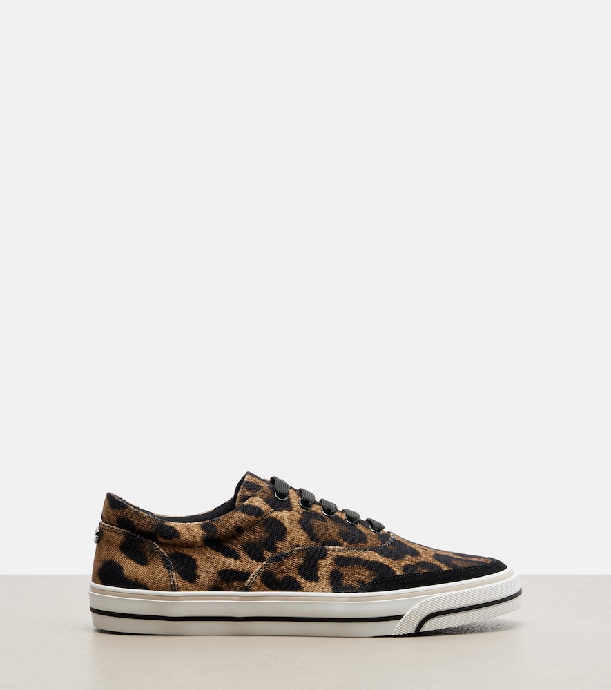 Dolce&Gabbana Leopard-Print Canvas Sneakers