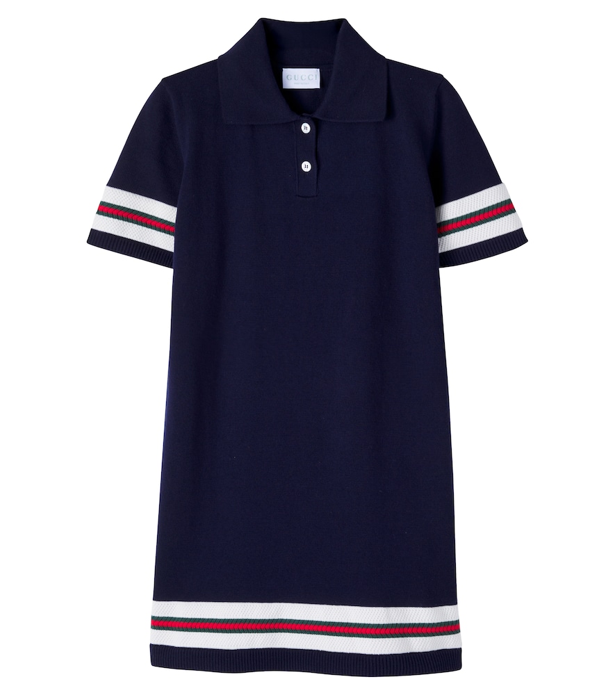 Gucci Kids Blue Striped Cotton Polo Dress Y Size 8 - Mytheresa