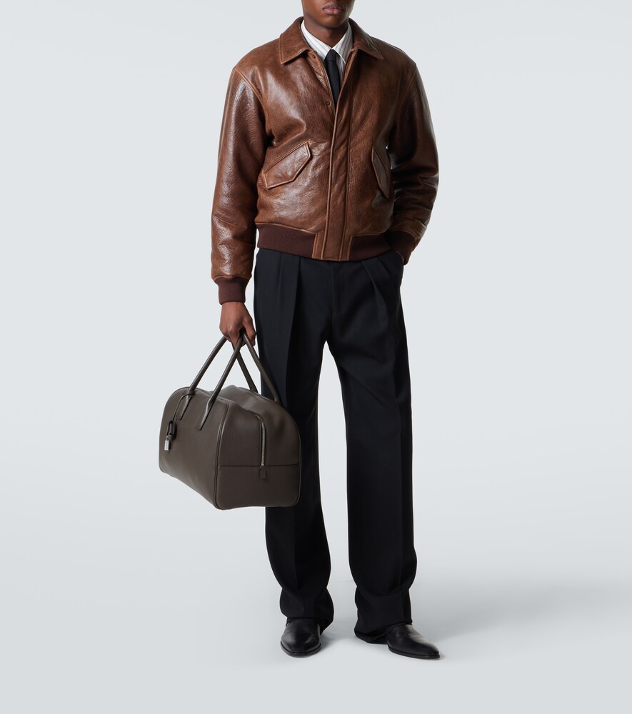  Saint Laurent Saint Laurent Leather Bomber Jacket 