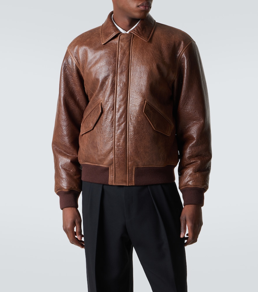  Saint Laurent Saint Laurent Leather Bomber Jacket 
